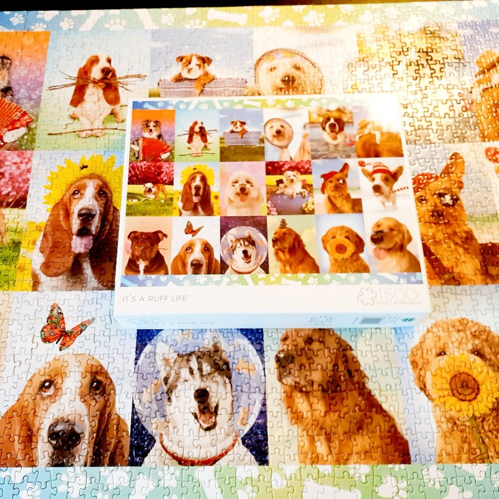 Buffalo Jigsaw Puzzle It's A Ruff Life Dogs 1500 Pieces Missing